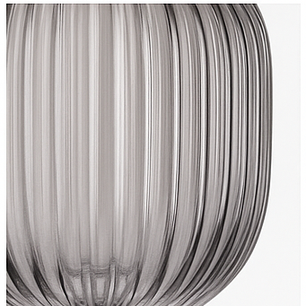 Suspension Aluna – Verre Rainuré et Laiton Doré – Ø13 x H32 cm